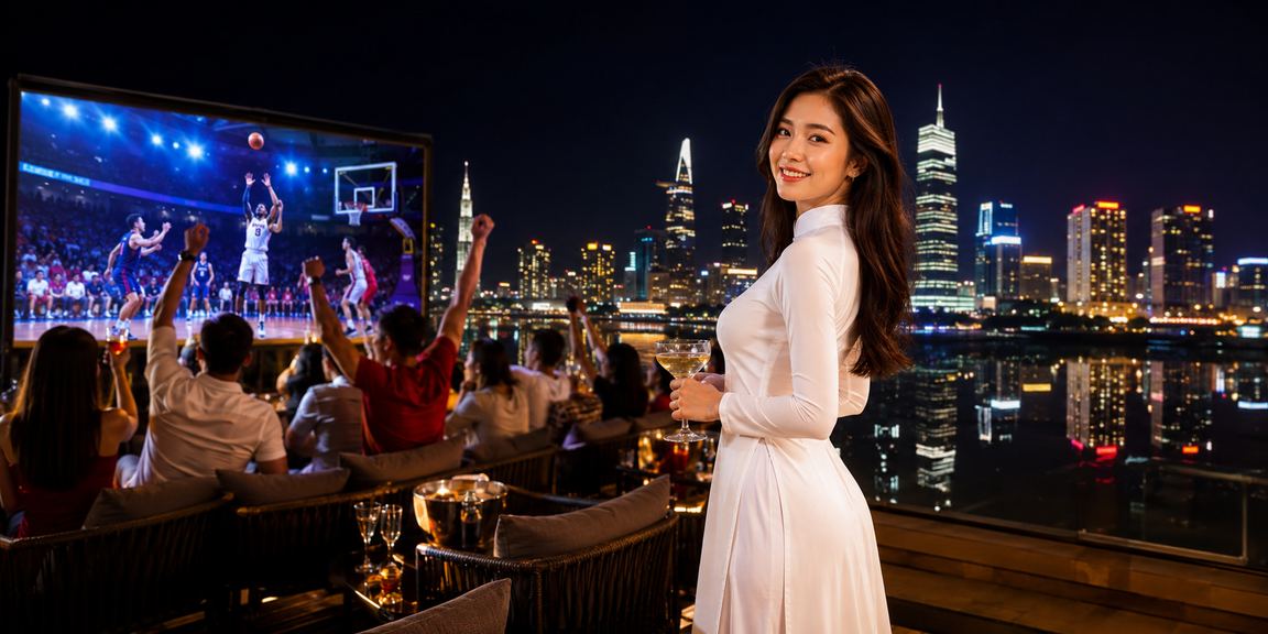 Người chơi tại TP.HCM đặt cược bóng rổ trực tuyến qua điện thoại trong trang phục áo dài